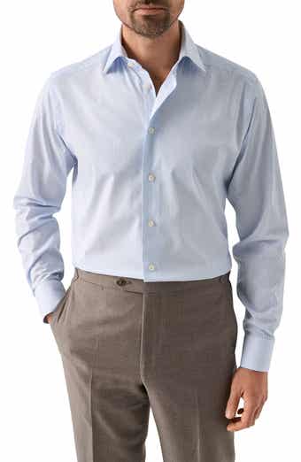 Eton Contemporary Fit Pinstripe Cotton Twill Dress Shirt