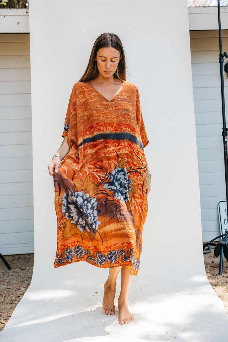 Long Caftan Rex, Alternate, color, Orange