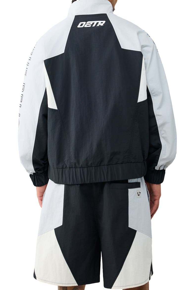 Colorblock Nylon Track Jacket, Alternate, color, JET BLACK