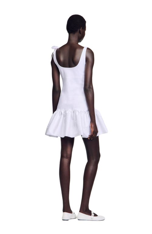 Sandro Lolita Mixed-media Mini Dress In White
