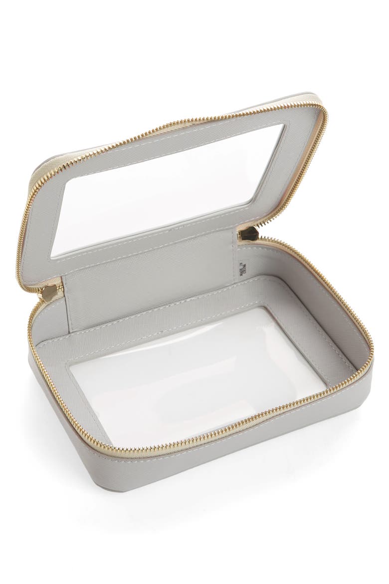 Clarity Jetset Cosmetics Case, Alternate, color, DOVE GREY