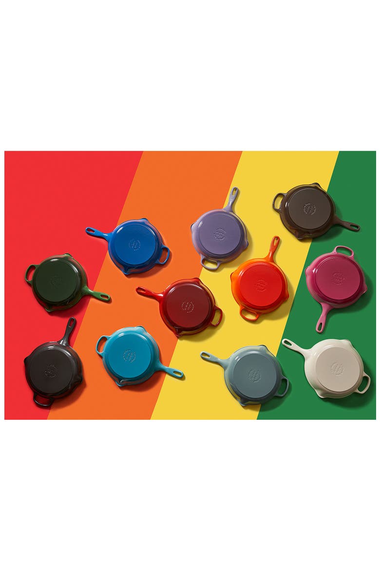 Signature Handle 10 1/4 Inch Enamel Cast Iron Skillet, Alternate, color, SEA SALT