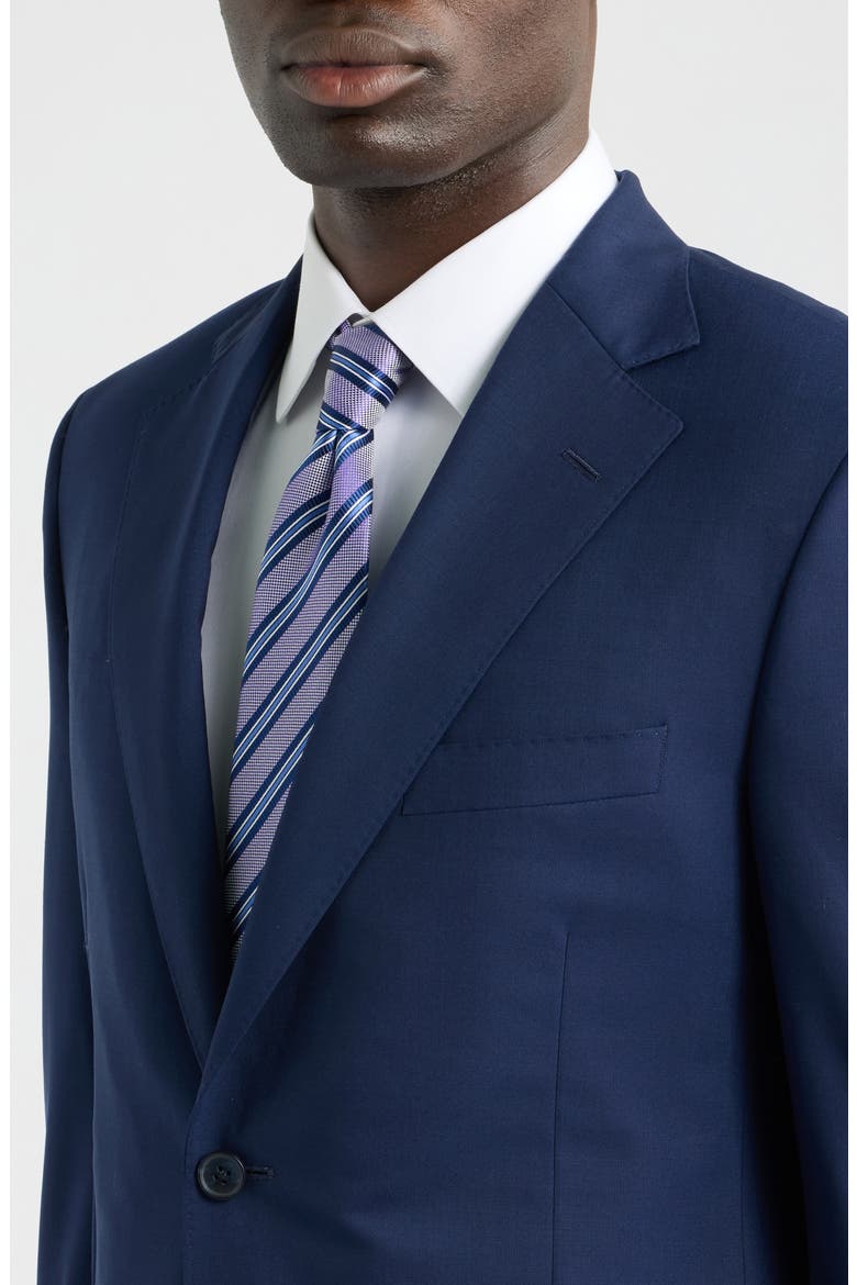 Solid Blue Zegna Wool Suit, Alternate, color, BLUE