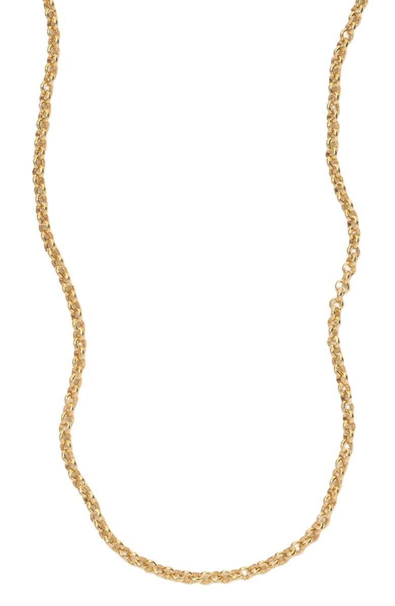 MADE BY MARY Rolo Chain Necklace, Main, color, Gold Filled