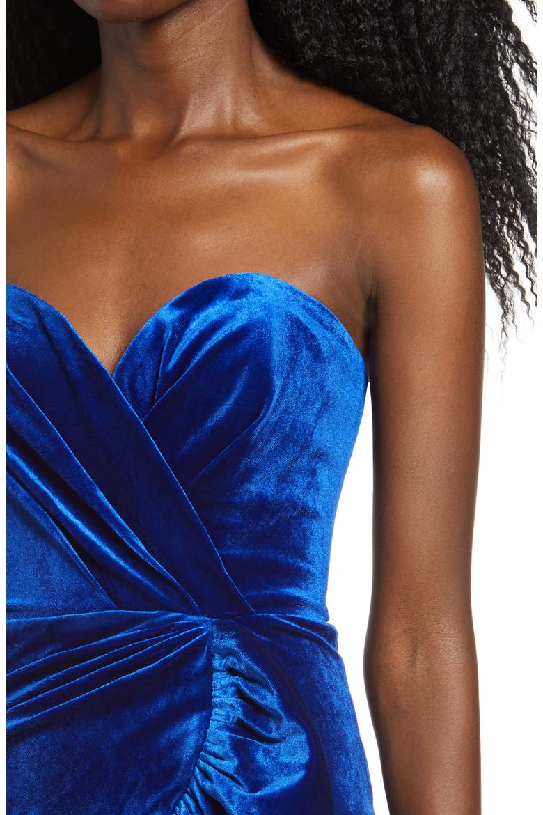 Tallulah Velour Minidress, Alternate, color, ELECTRIC BLUE