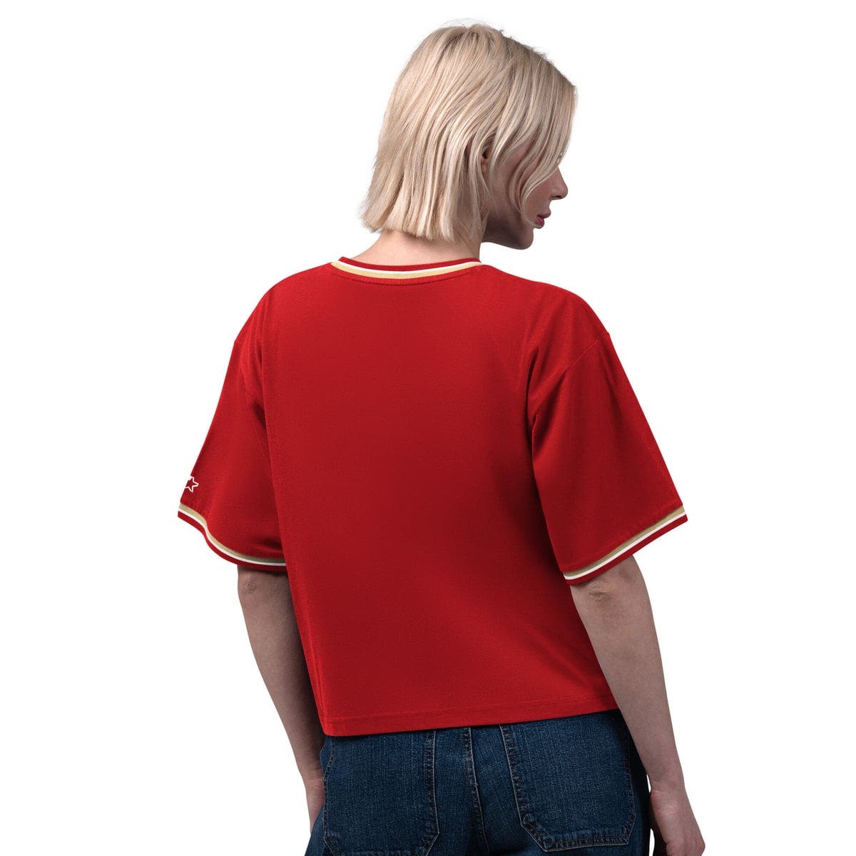 STARTER Women's Starter Scarlet San Francisco 49ers Ace Cropped T-Shirt ...