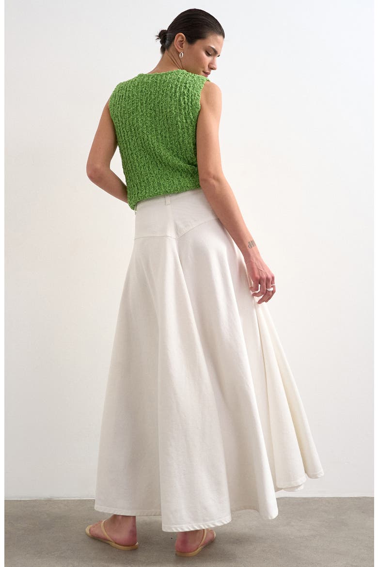 Denim Maxi Skirt, Alternate, color, WHITE