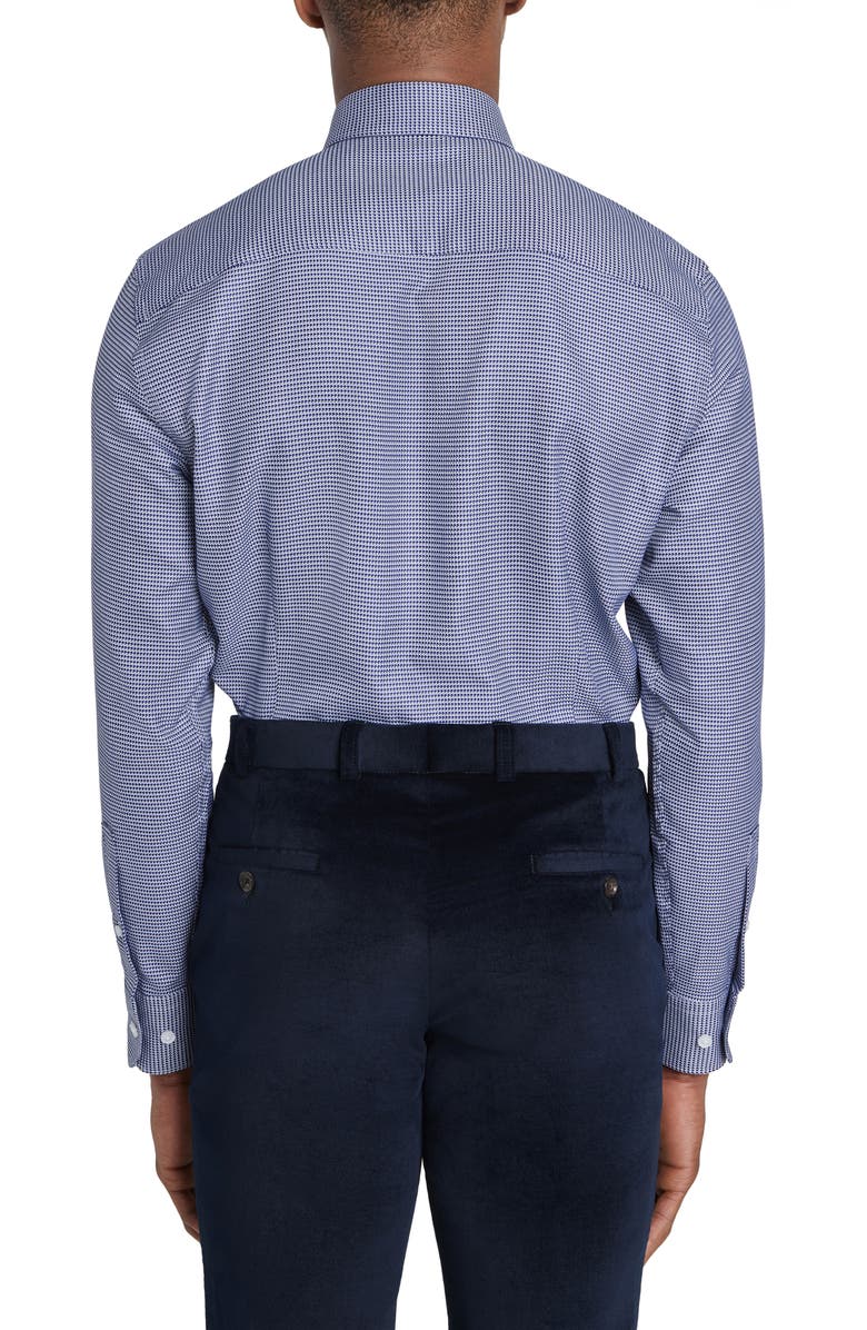 Jack Victor Kensington Dobby Cotton Dress Shirt, Alternate, color, Navy