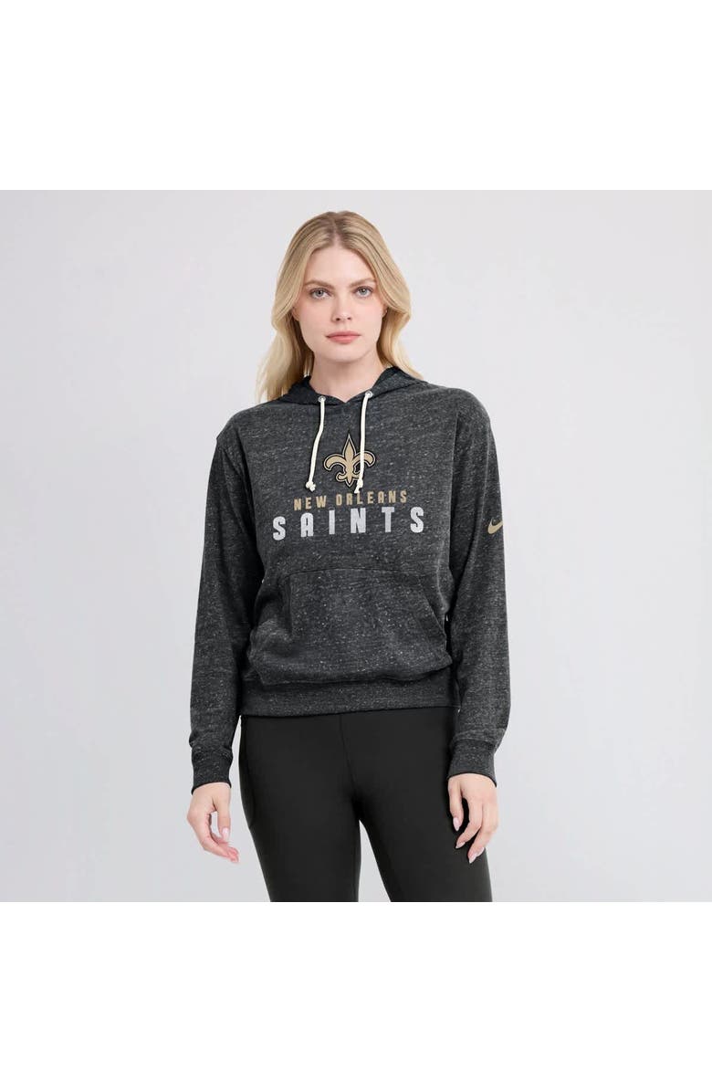 Nike Women's Nike Black New Orleans Saints Gym Vintage Lightweight Pullover Hoodie, Alternate, color, Black
