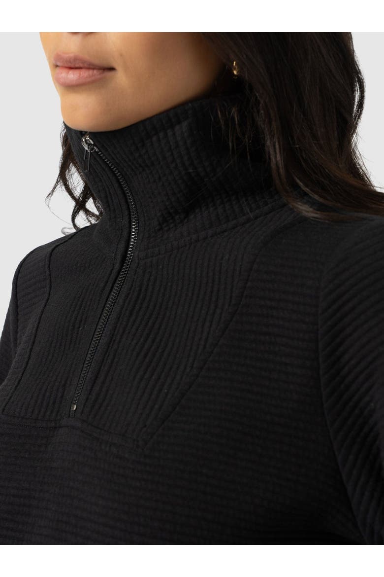Halsey Quarter Zip, Alternate, color, Black Ottoman