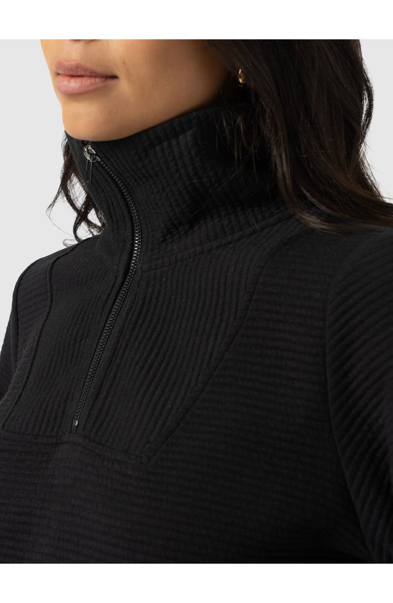 Saint + Sofia Halsey Quarter Zip, Alternate, color, Black Ottoman
