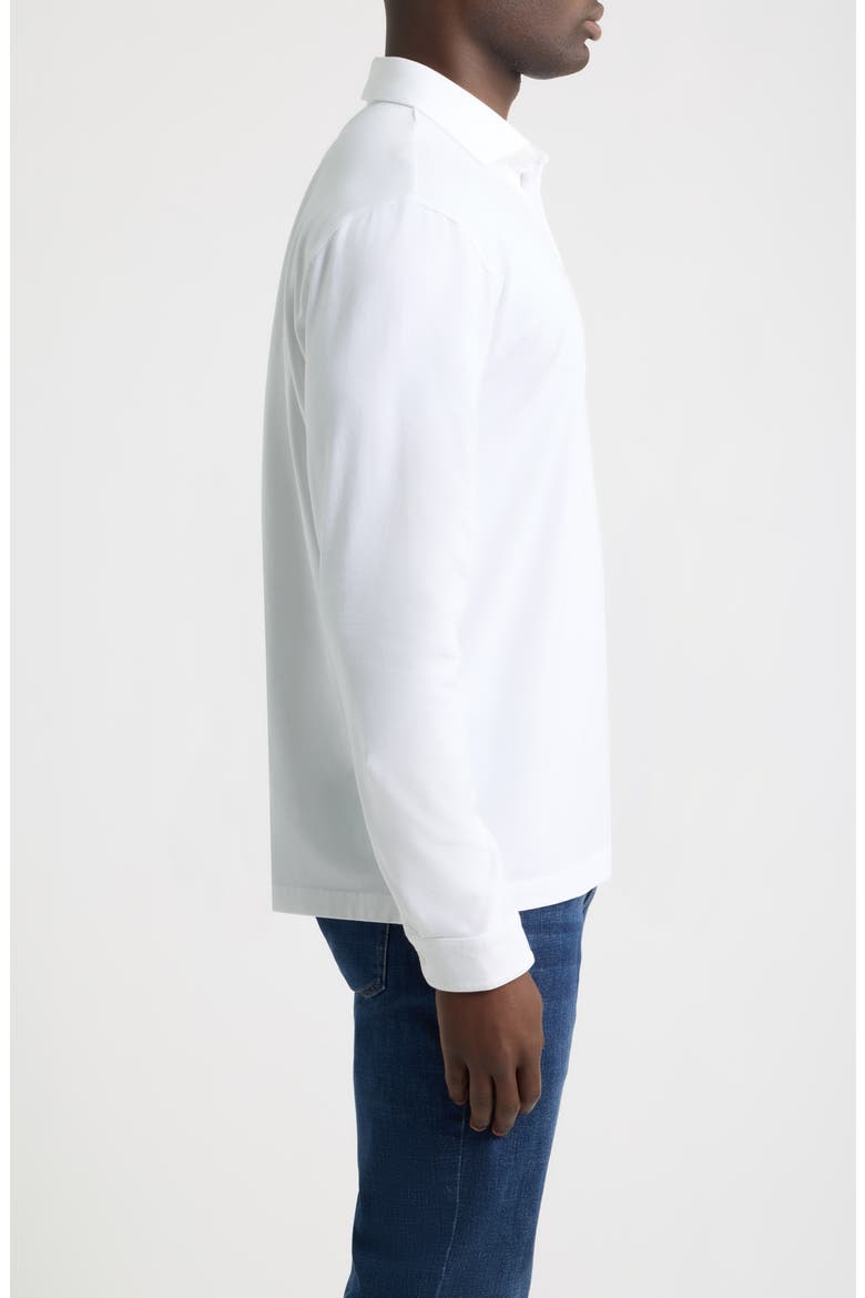 Crown Flex Pima Cotton Long Sleeve Polo, Alternate, color, WHITE
