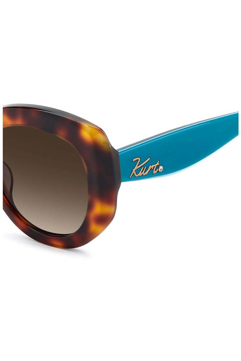 52mm Round Geometric Sunglasses, Alternate, color, HAVANA/ BROWN SF