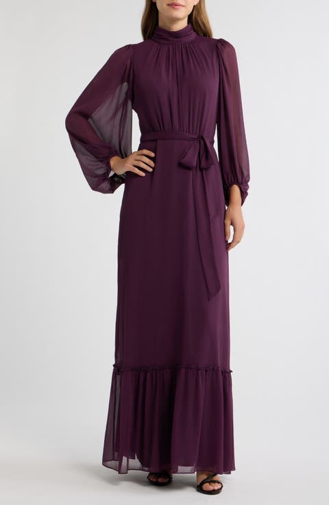Mock Neck Maxi Dress