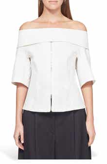 Structured Cotton Off the Shoulder Top