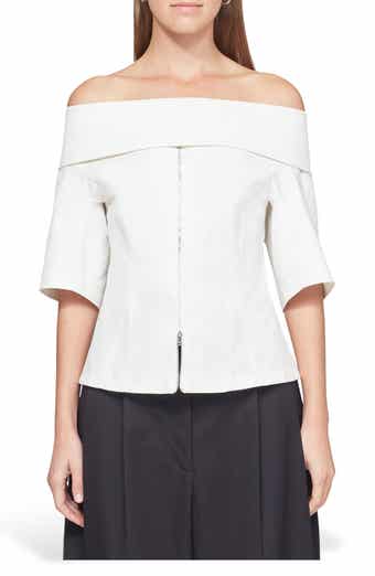 Structured Cotton Off the Shoulder Top