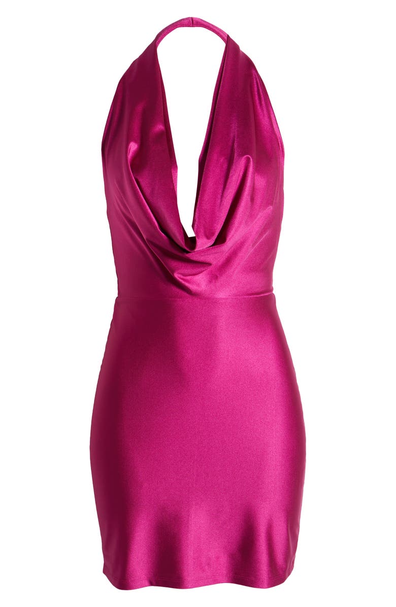 Jump Apparel Halter Minidress, Alternate, color, Hot Pink