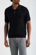 Open Edit Texture Knit Polo Top