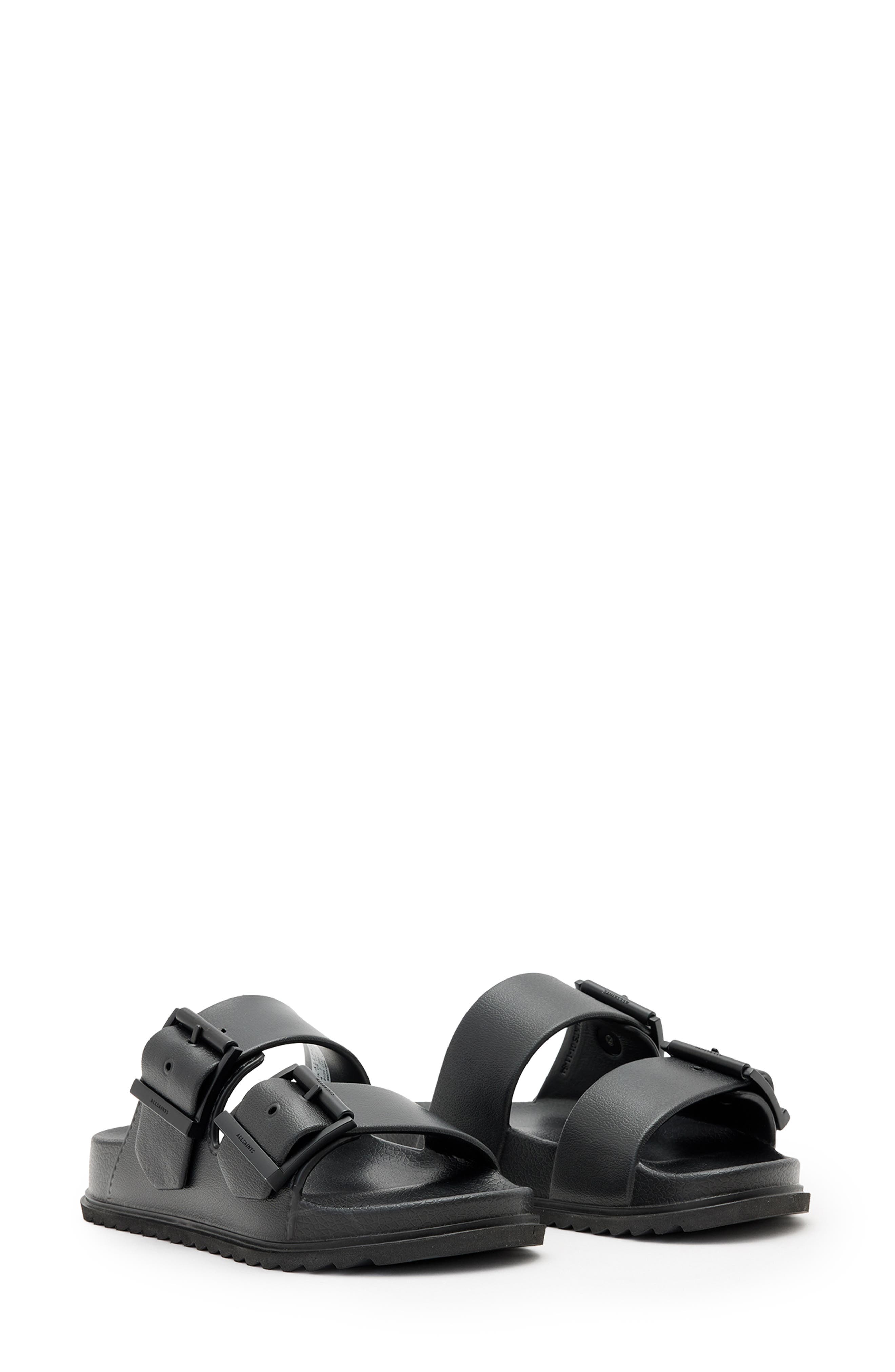 AllSaints Sian Two-Strap Sandal, Main, color, Black