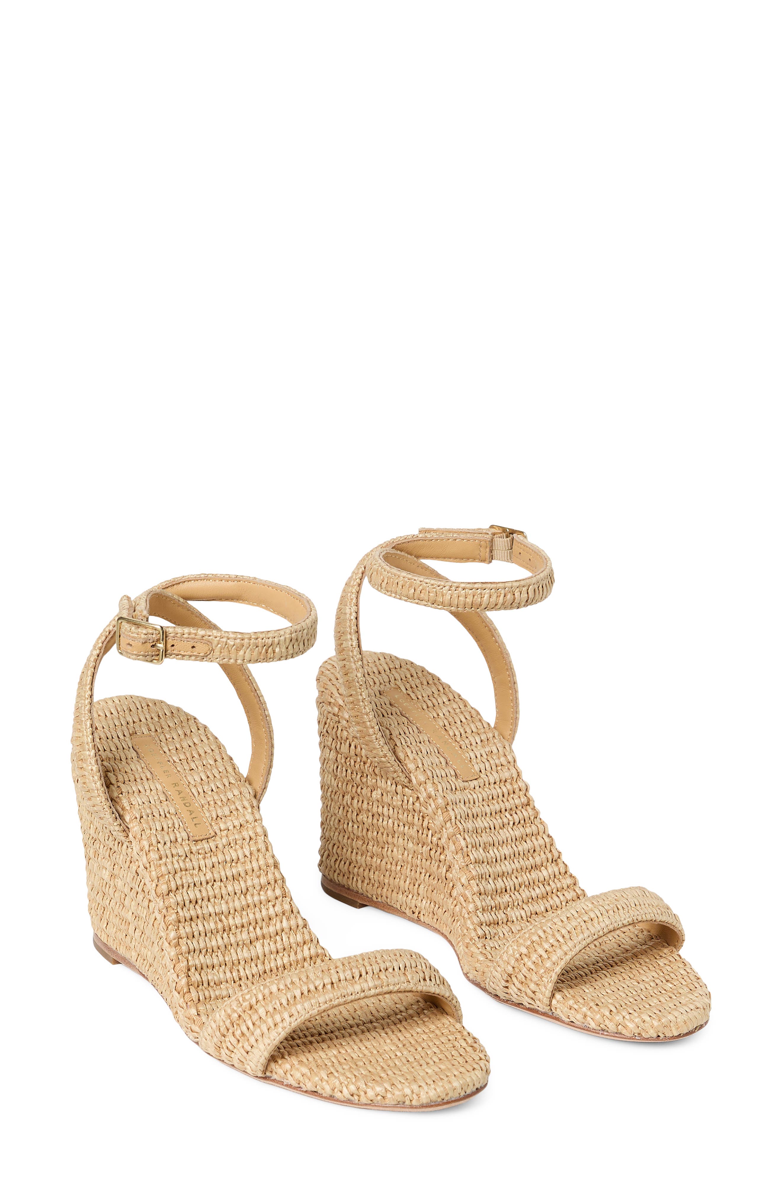 Loeffler Randall Gavi Ankle Strap Wedge Sandal, Alternate, color, Natural