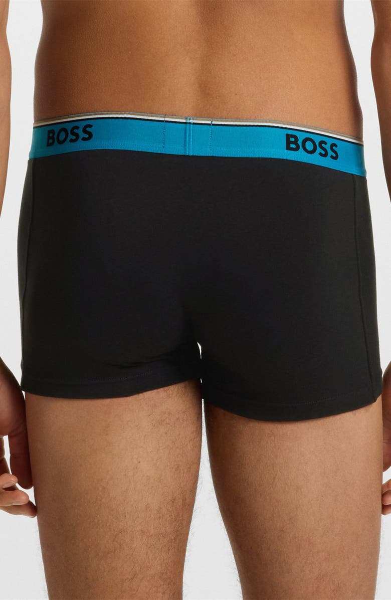 BOSS Assorted 3-Pack Power Stretch Cotton Trunks, Alternate, color, Black Multi Pack