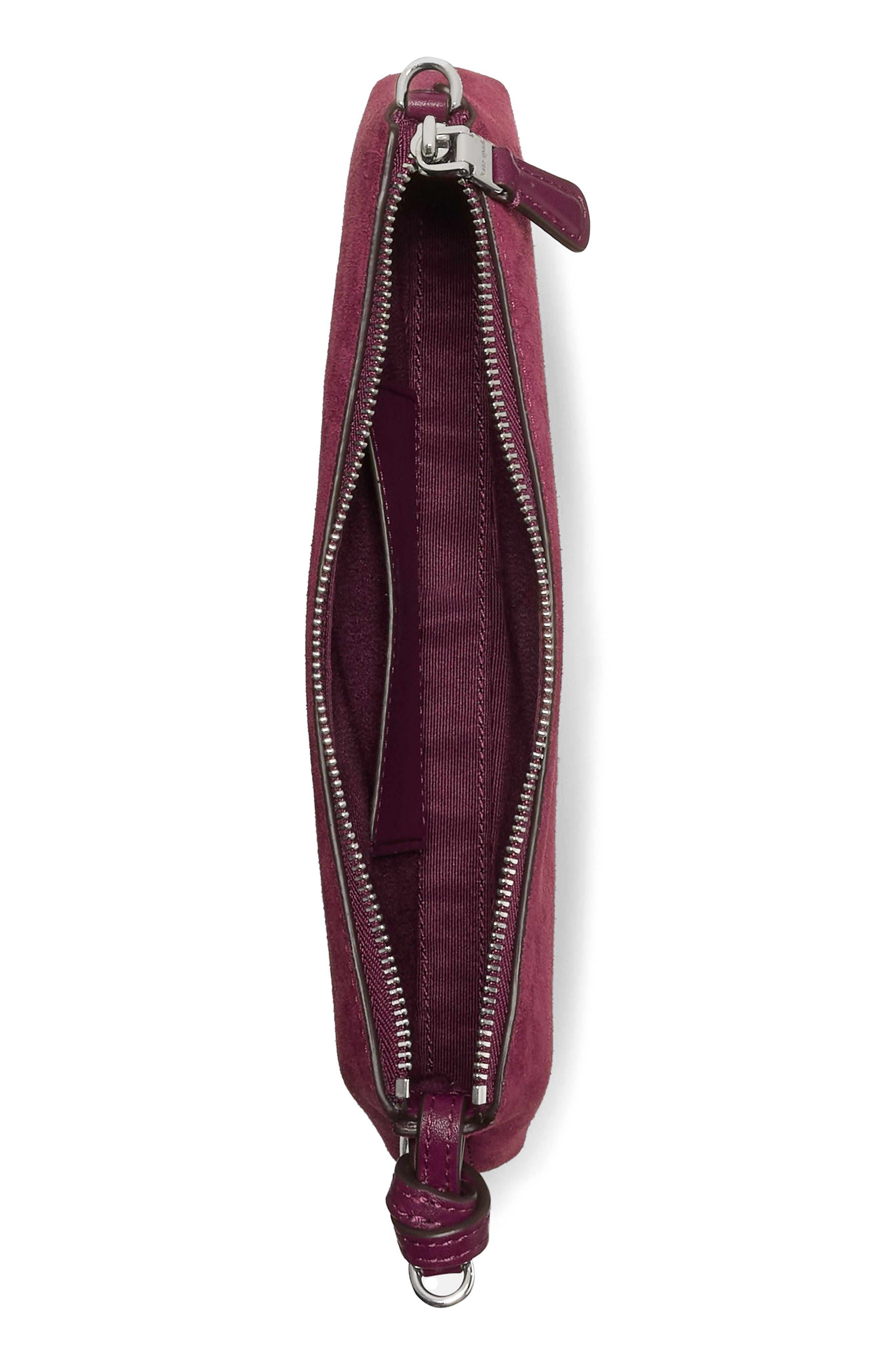 loop suede pochette bag, Alternate, color, PURPLE AGATE