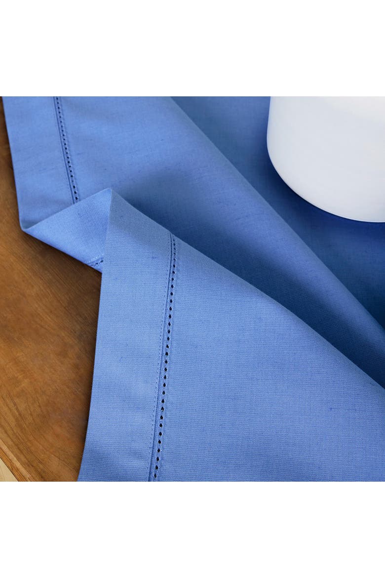 Cotton Linen Hemstitch Placemats Set of 6, 14 x 19", Alternate, color, Dusty Blue