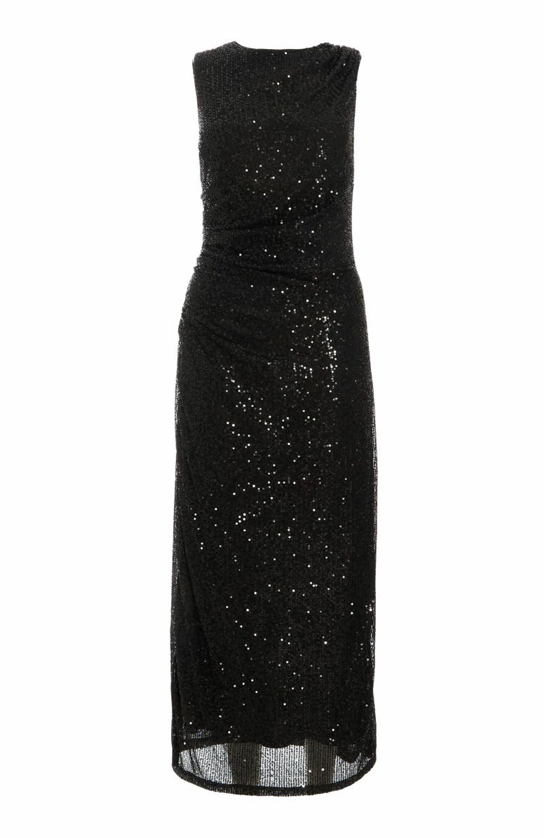 QUIZ Round Neck Sleeveless Sequin Maxi Dress, Alternate, color,
