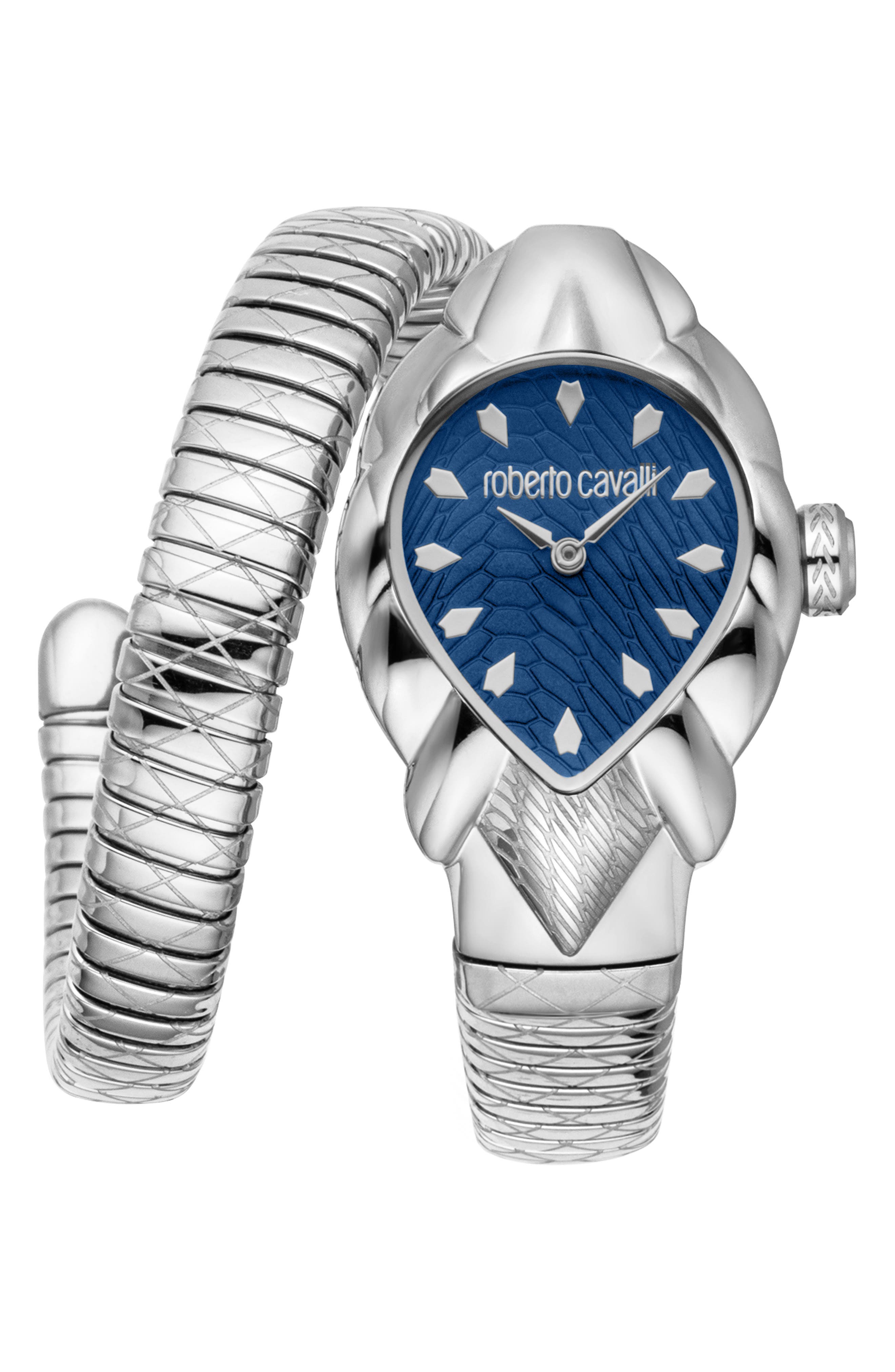 Roberto Cavalli Fiaba Snake Wraparound Bracelet Watch, 24.5mm x 39mm