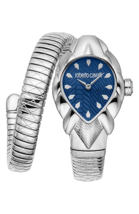 Fiaba Snake Wraparound Bracelet Watch, 24.5mm x 39mm