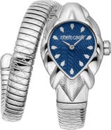 Roberto Cavalli Fiaba Snake Wraparound Bracelet Watch, 24.5mm x 39mm