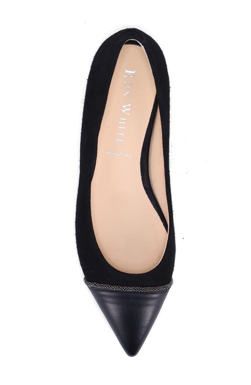 Ron White Kacie Water Resistant Pointed Toe Ballet Flat In Black