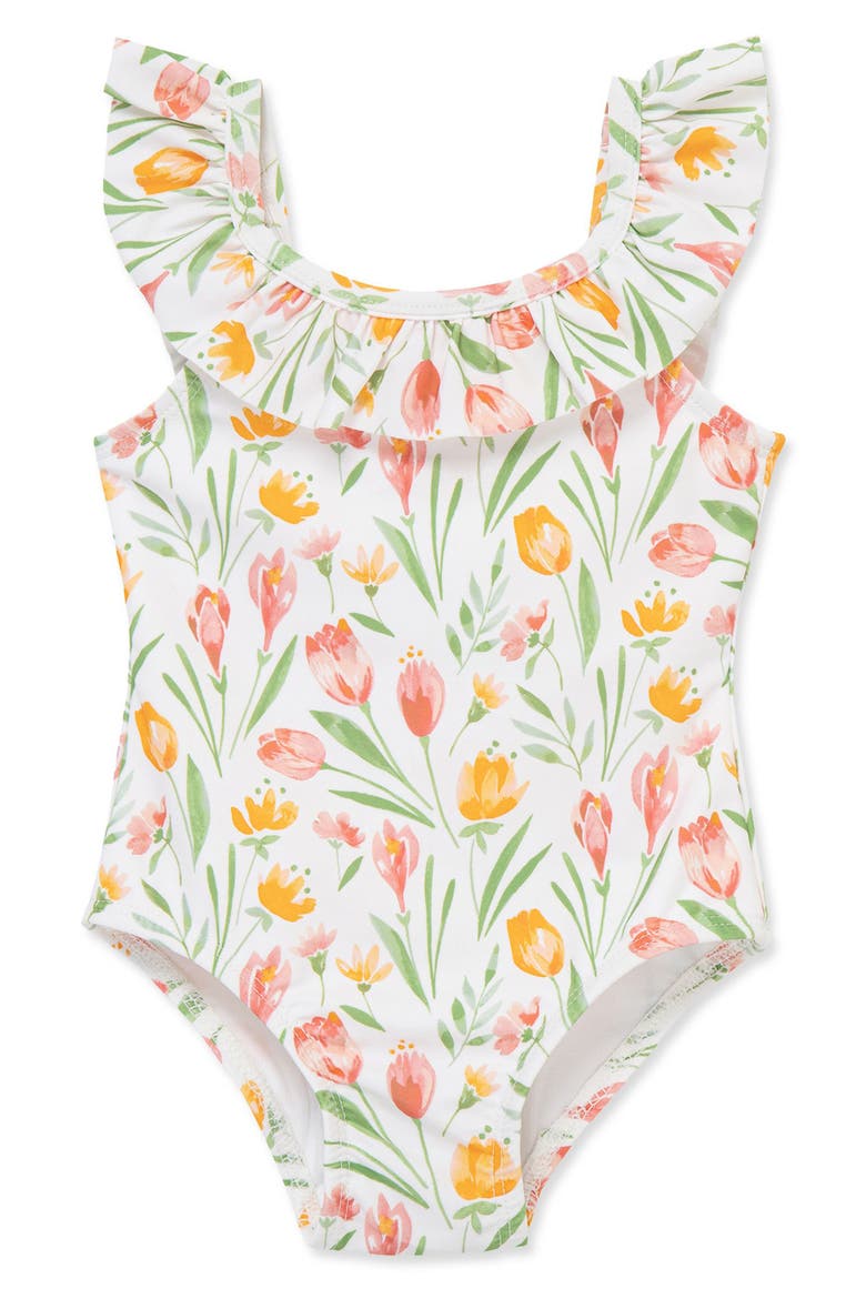 Crocus Ruffle One-Piece Swimsuit, Main, color, PINK