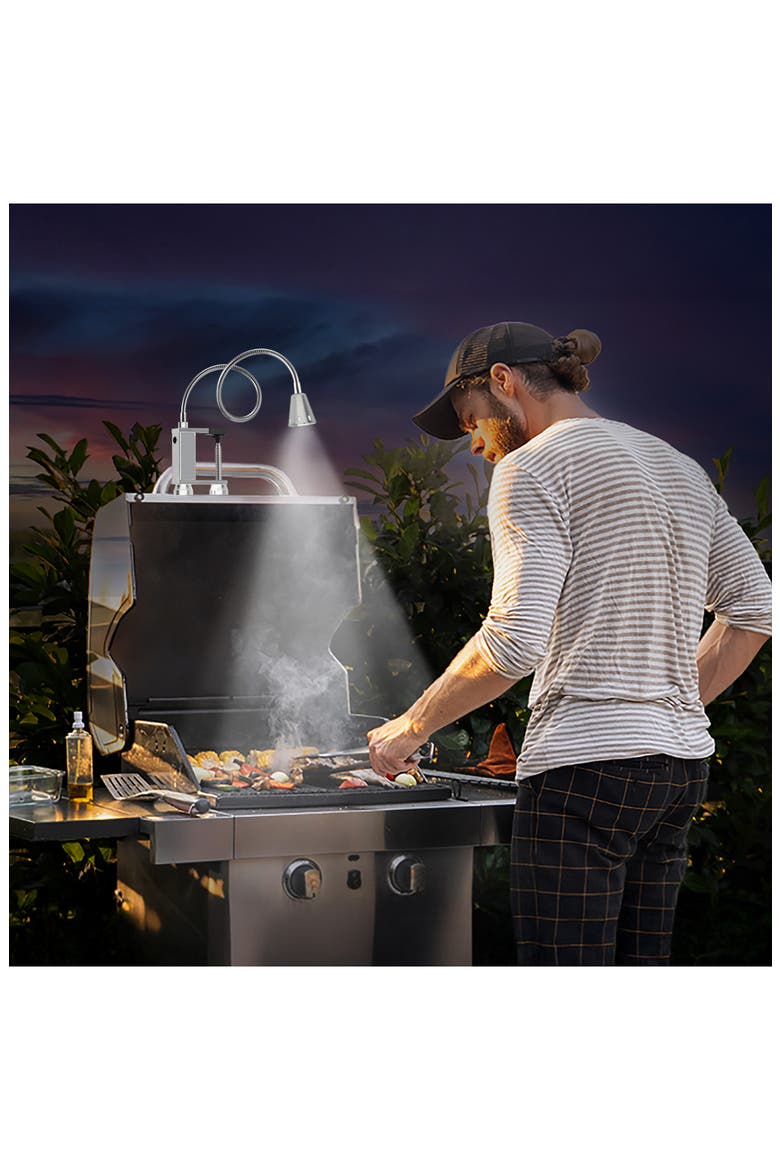 Set of 2 LED BBQ Grill Lights, Alternate, color, BLACK
