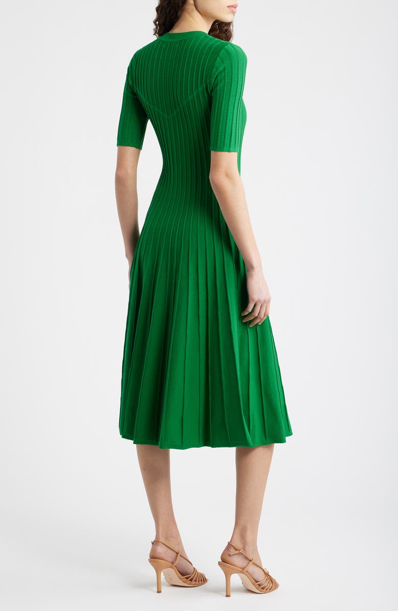 Elie Tahari The Wanda Fit & Flare Sweater Dress, Alternate, color, Green Lark
