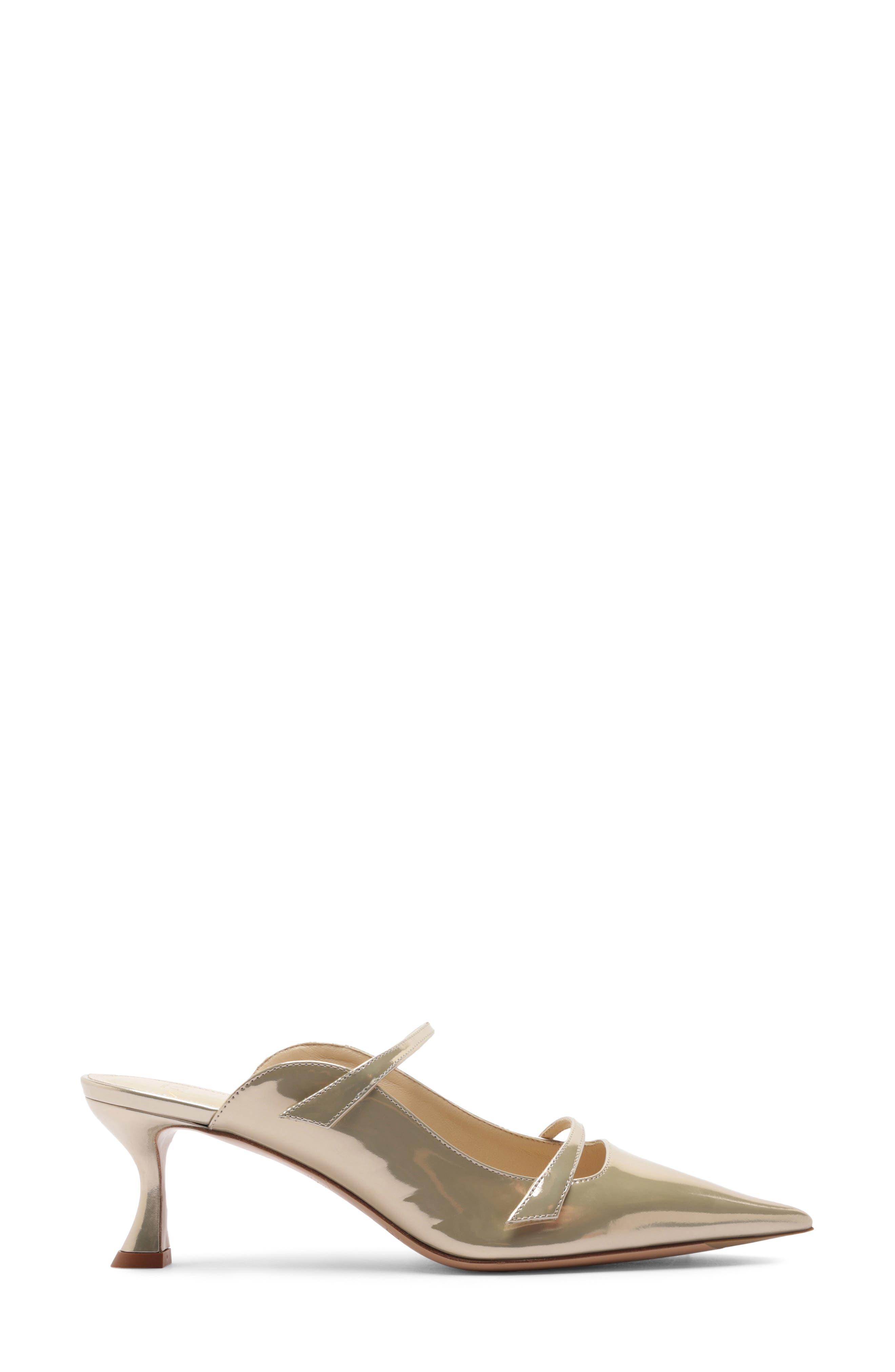 Alexandre Birman Tita Metallic Pointed Toe Mule Pump, Alternate, color, Yellow