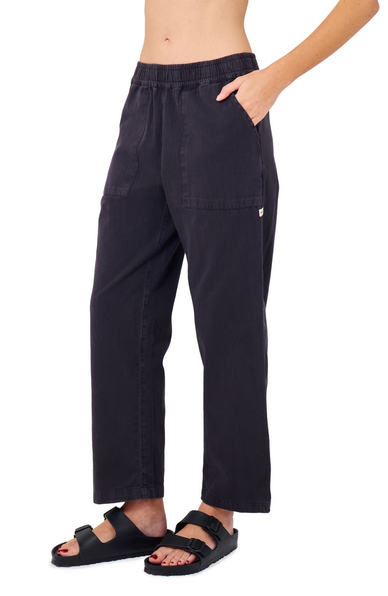 Hurley Wavy Days Wide Leg Pants, Main, color, Off Black