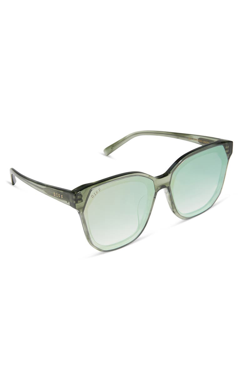 DIFF Gia 62mm Oversize Square Sunglasses, Alternate, color, Cool Matcha Mirror