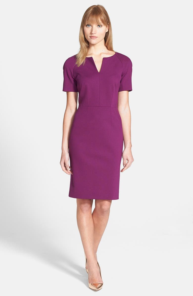 Classiques Entier<sup>®</sup> 'Sunmosa' Molded Shoulder Ponte Dress, Main, color,