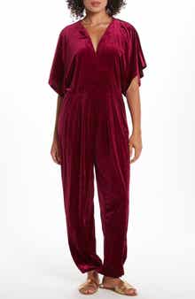 WISHLIST Dolman Sleeve Velour Jumpsuit