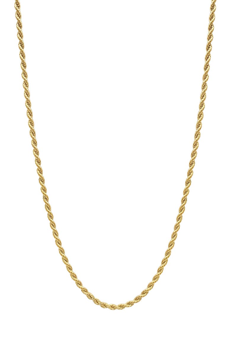 Men's Water Resistant Rope Chain Necklace, Main, color, YELLOW