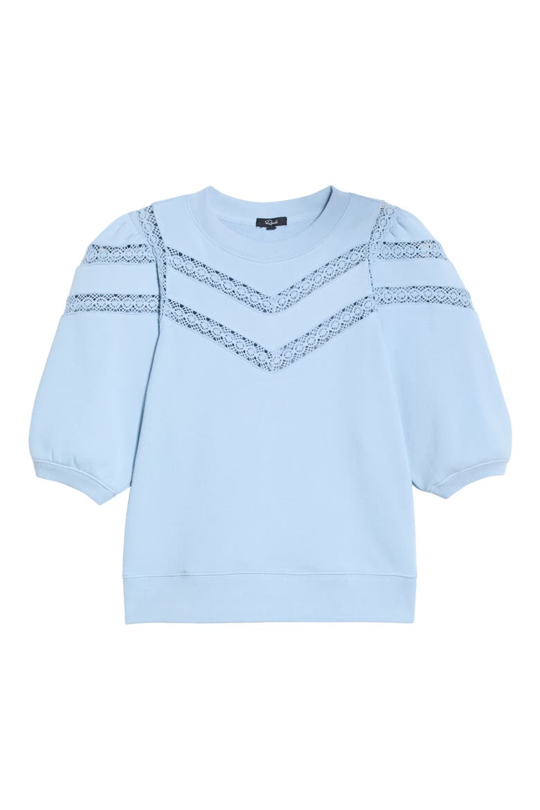 Adrai Lace Trim Sweatshirt, Alternate, color, SKY