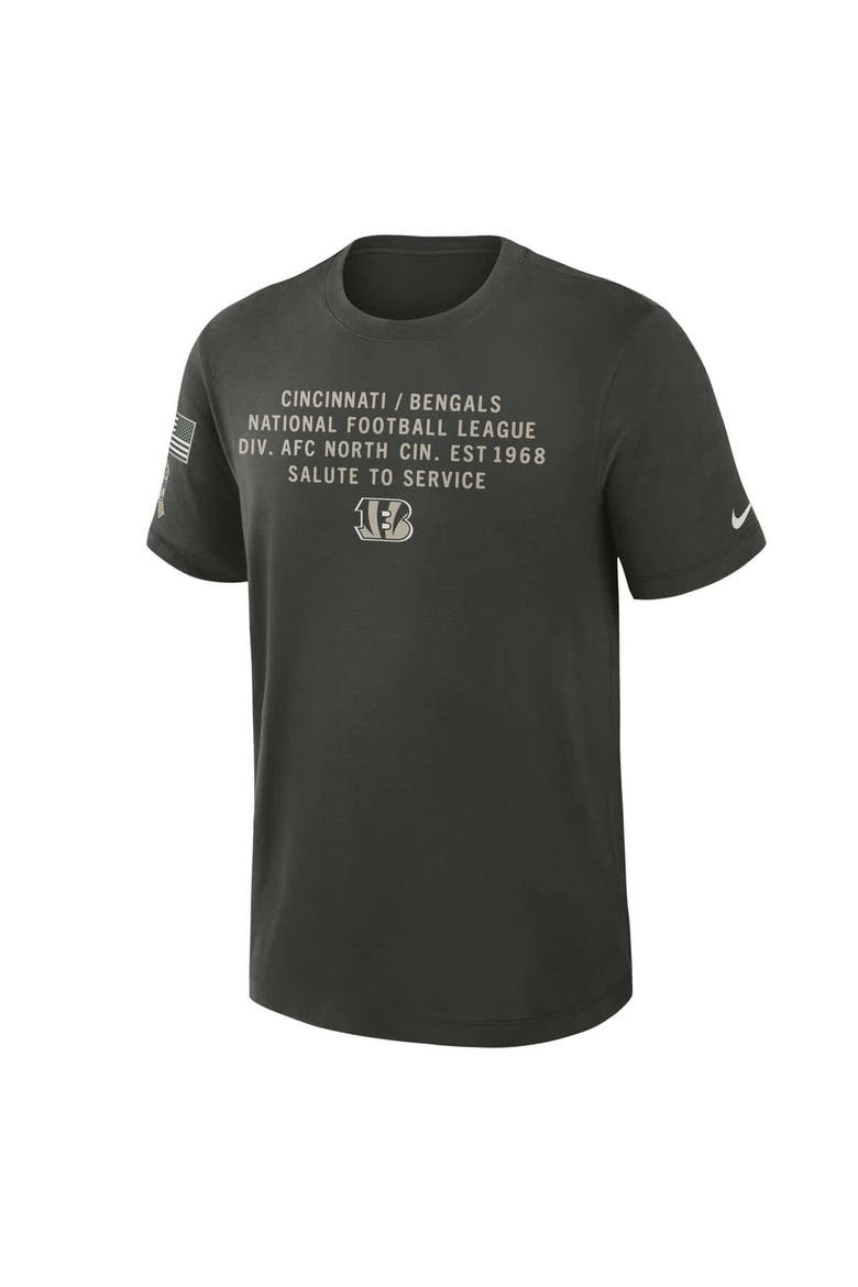 Men's Nike Dark Green Cincinnati Bengals 2025 Salute to Service Sideline Slub Dri-FIT T-Shirt, Alternate, color, Dark Green