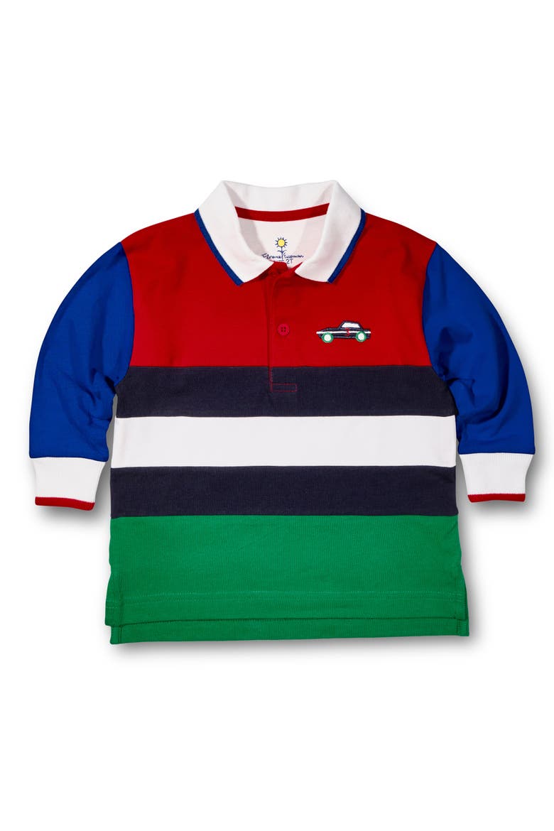 Jersey Knit Polo With Race Car, Main, color, Multicolor