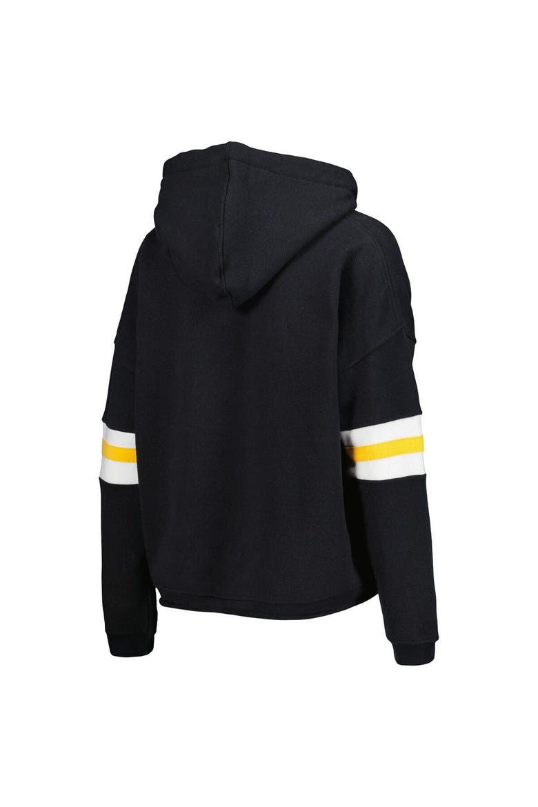Women's Pressbox Black Iowa Hawkeyes Super Pennant Pullover Hoodie, Alternate, color, Black