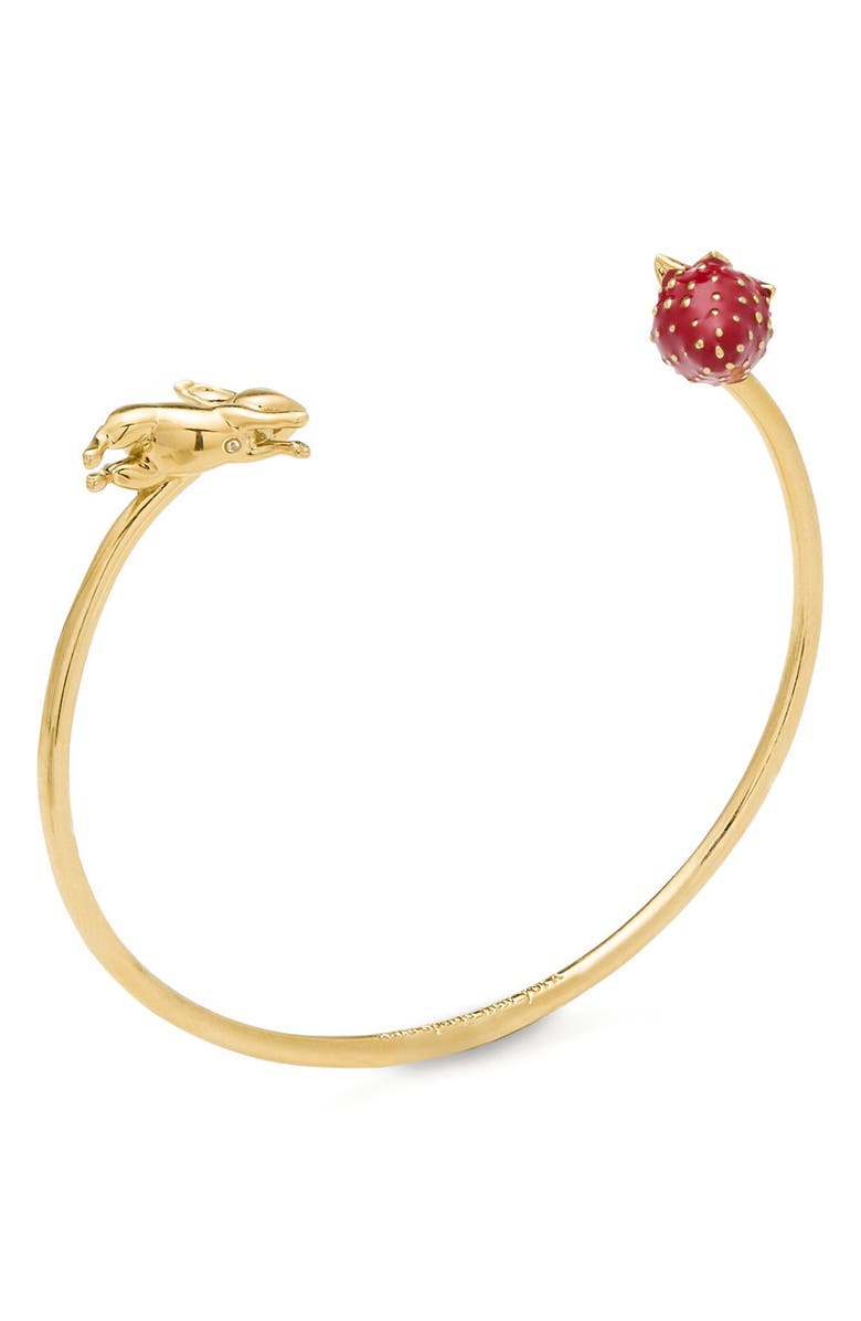 Kate Spade New York secret garden strawberry & bunny cuff bracelet, Alternate, color, 