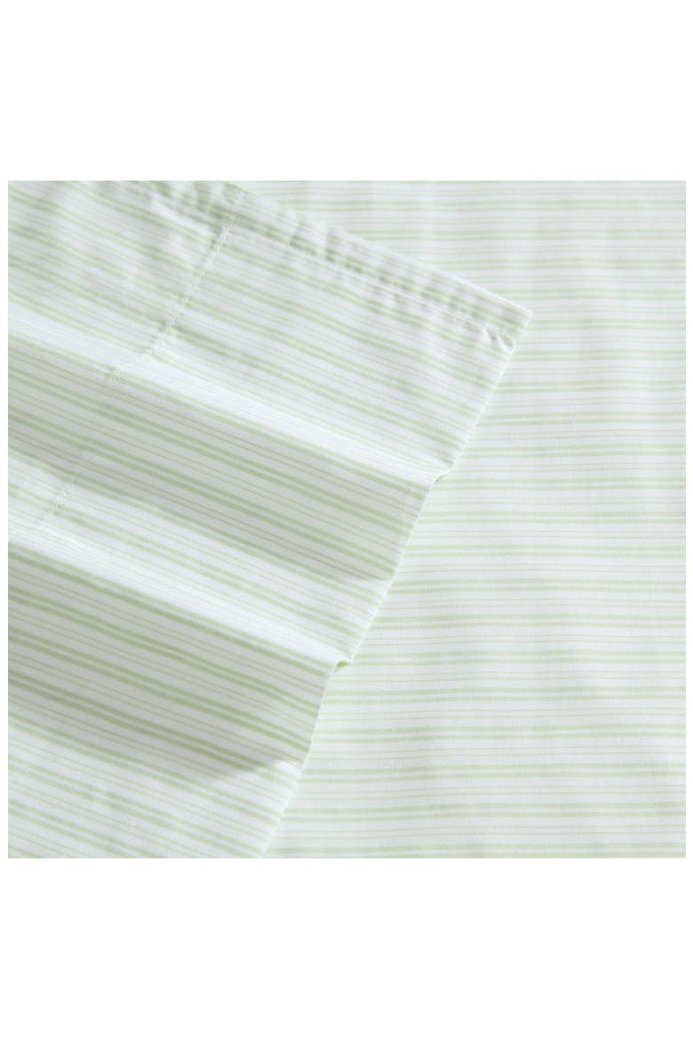 Bedford Stripe 200 Thread Count Cotton Sheet Set, Alternate, color, LIGHT GREEN