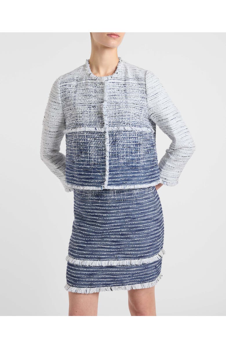 Santorelli Valerie Short Jacket in Ombre Modern Tweed, Alternate, color, Blue Aura