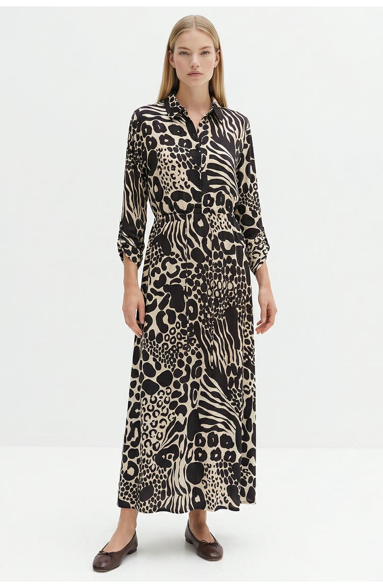Exquise Marina Maxi Dress, Alternate, color, Black-Ecru
