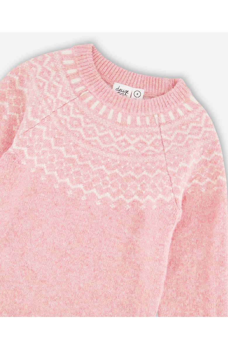 Deux par Deux Knitted Dress with Norvegian Jacquard, Alternate, color, Dusty Pink